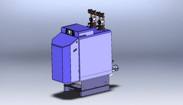 Bestehende 2D Konstruktion von Heizkessel ueberarbeitet und in 3D modeliert